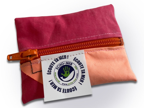Porte-Monnaie Bicolore Rose-Orange en Voile Recyclée