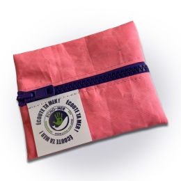 Porte-Monnaie Rose Corail en Voile Recyclée