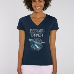 T-Shirt V - Baleine - Femme